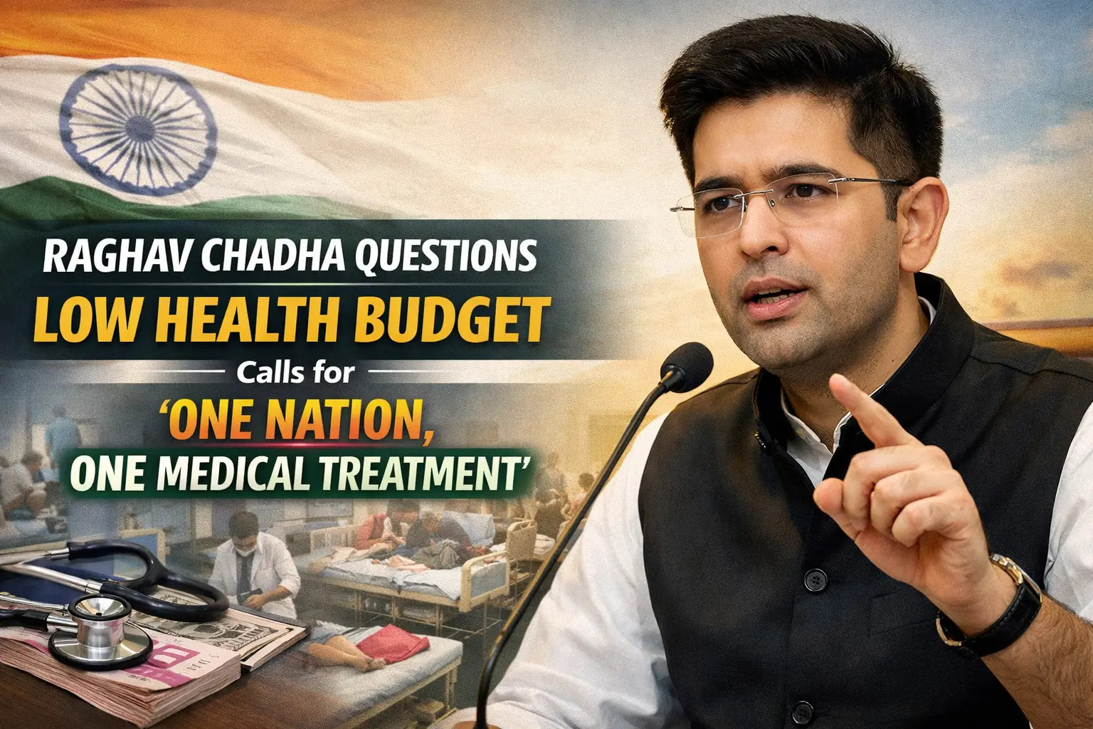 Raghav Chadha Questions Low Health Budget, Calls for ‘One Nation, One Medical Treatment’