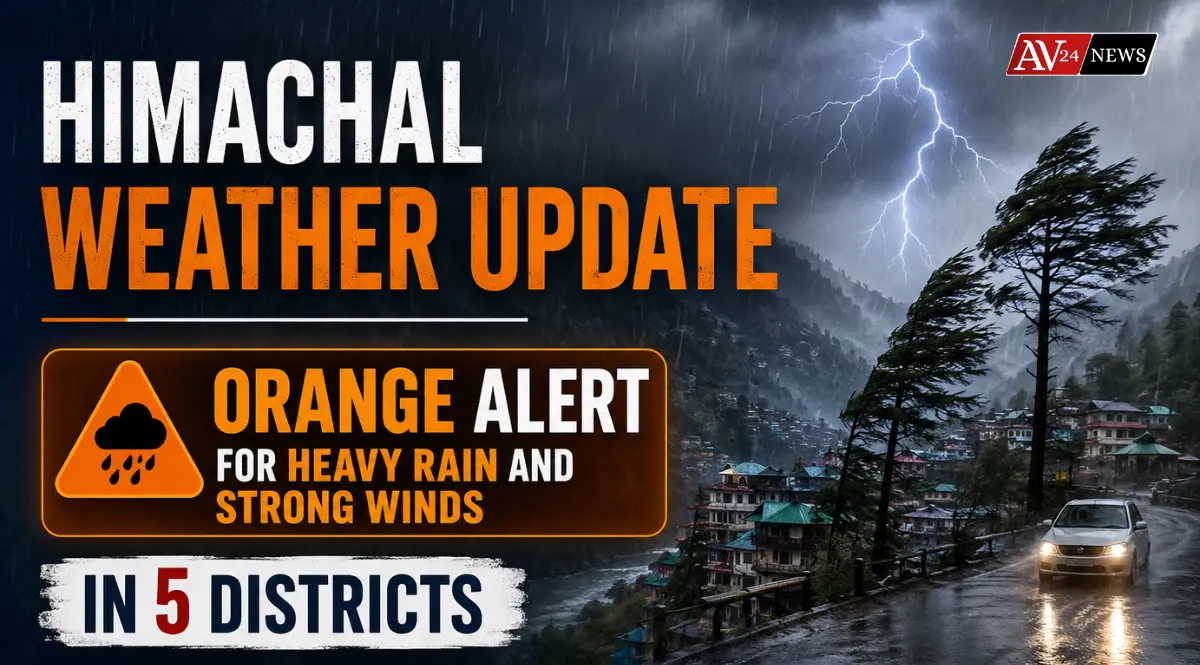 Himachal Weather Update: Orange Alert for Heavy Rain and Strong Winds in 5 Districts