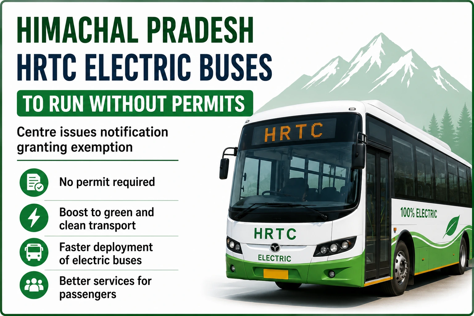 Himachal Pradesh: HRTC Electric Buses to Operate Without Permits as Centre Grants Exemption