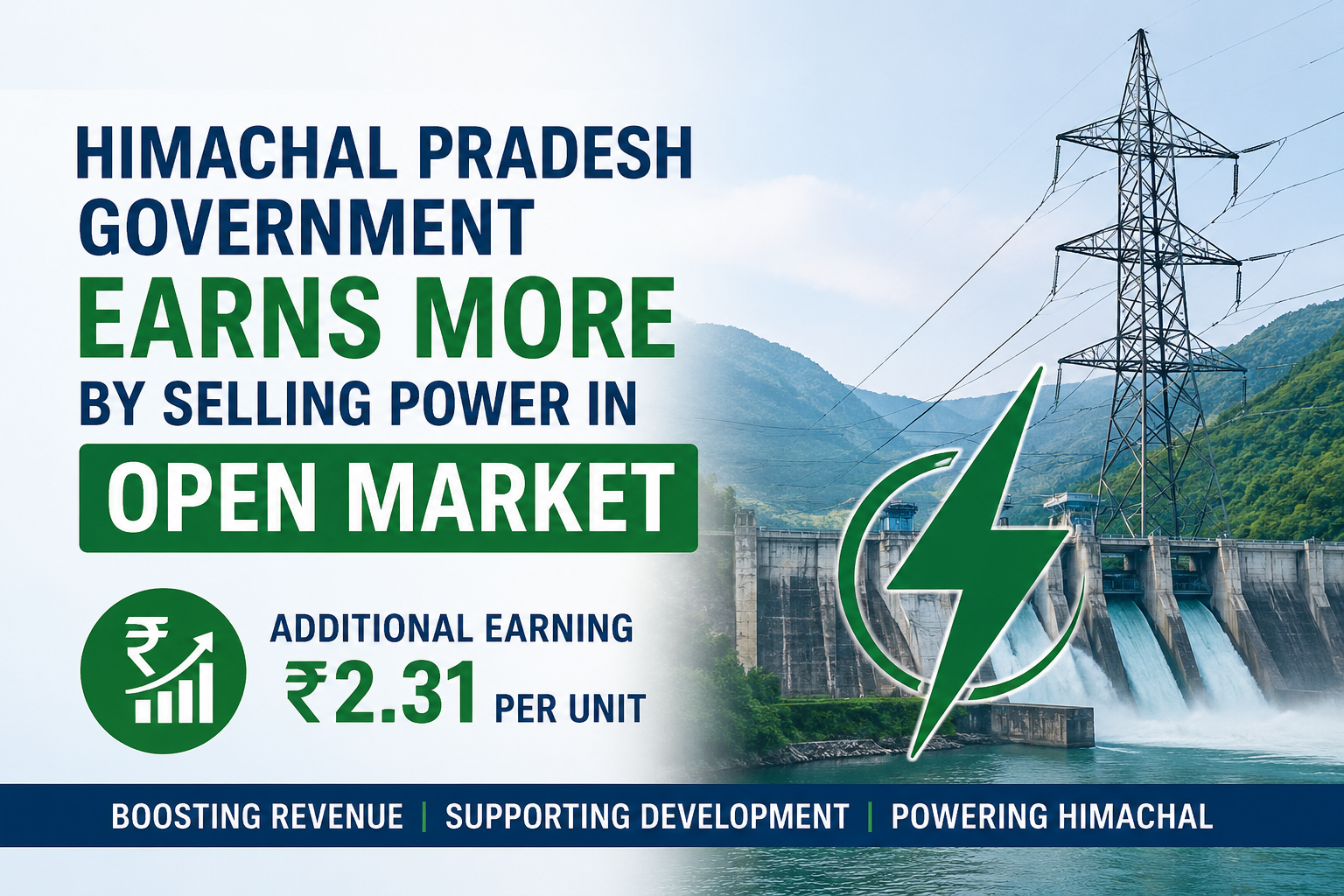 Himachal Pradesh Earns More by Selling Power in Open Market, Gains Additional ₹2.31 Per Unit